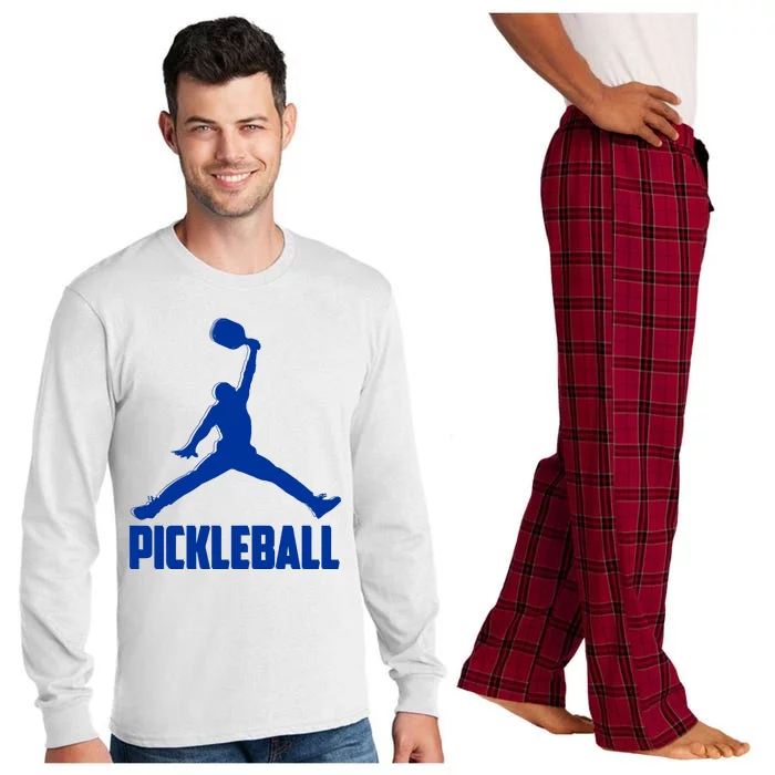 NavyBlue Pickleball Sports Logo Long Sleeve Pajama Set