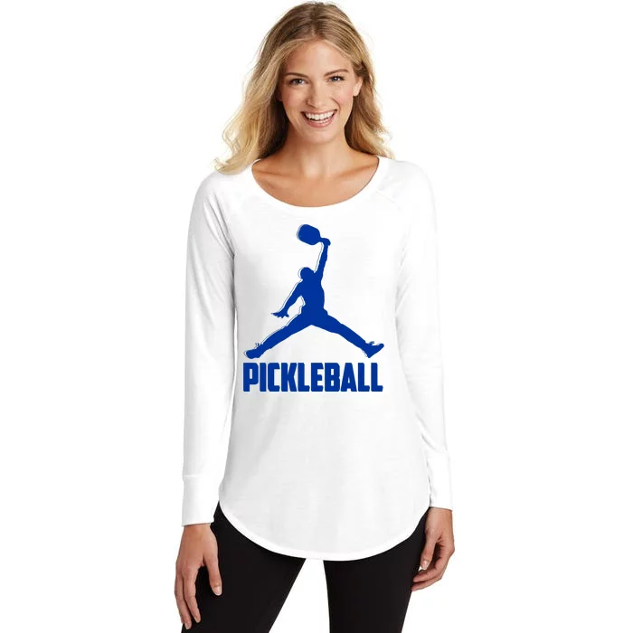 NavyBlue Pickleball Sports Logo Women's Perfect Tri Tunic Long Sleeve Shirt