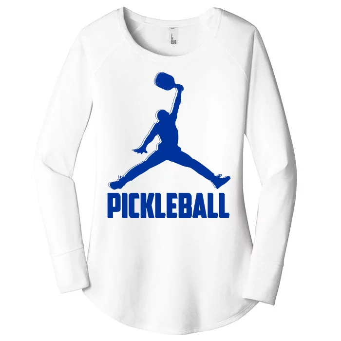 NavyBlue Pickleball Sports Logo Women's Perfect Tri Tunic Long Sleeve Shirt