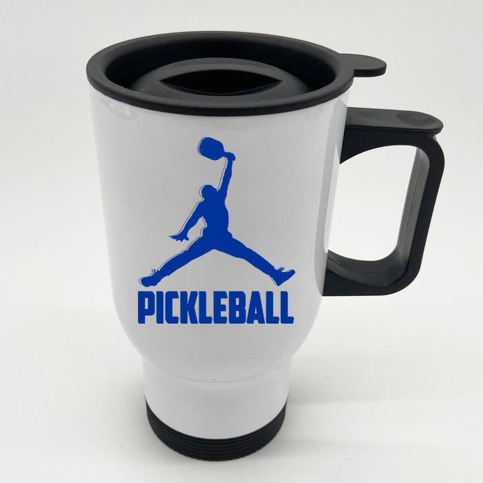 NavyBlue Pickleball Sports Logo Front & Back Stainless Steel Travel Mug