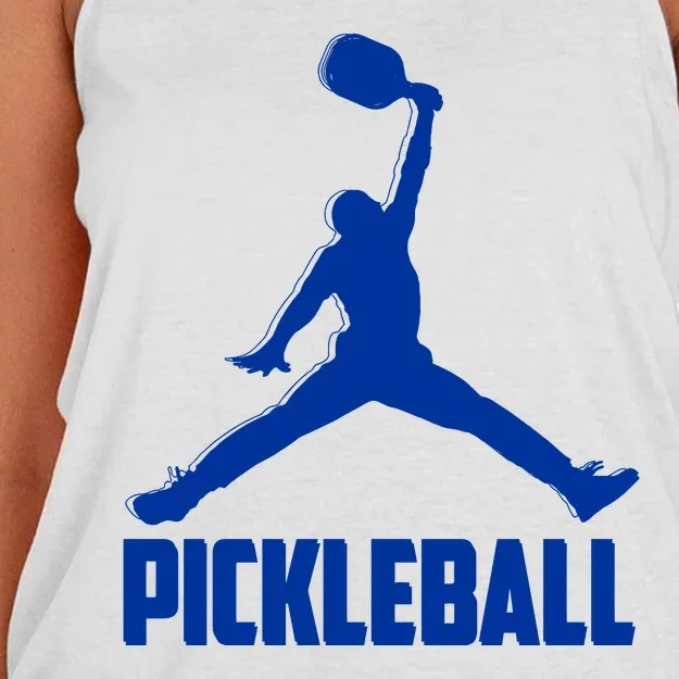 NavyBlue Pickleball Sports Logo Women's Knotted Racerback Tank