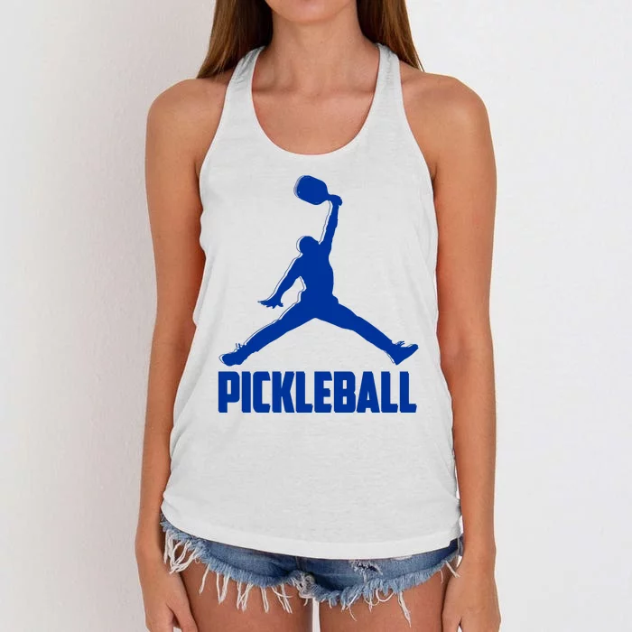 NavyBlue Pickleball Sports Logo Women's Knotted Racerback Tank