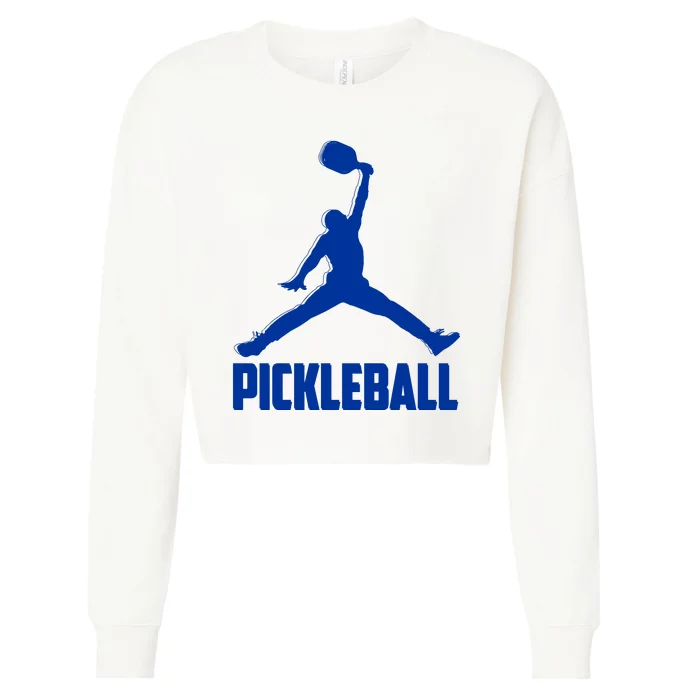 NavyBlue Pickleball Sports Logo Cropped Pullover Crew