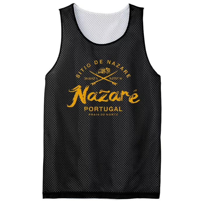 Nazare Portugal Surfing Vintage Retro Mesh Reversible Basketball Jersey Tank