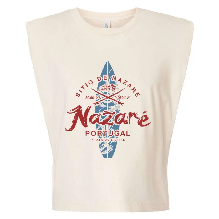 Nazare Portugal Surfing Vintage Garment-Dyed Women's Muscle Tee