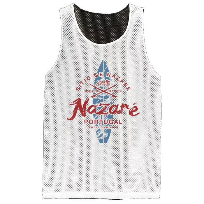 Nazare Portugal Surfing Vintage Mesh Reversible Basketball Jersey Tank