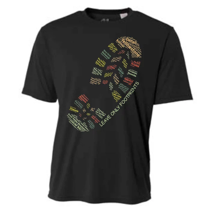 National Parks Shoe Boot Print Leave Only Footprints Vintage Cooling Performance Crew T-Shirt