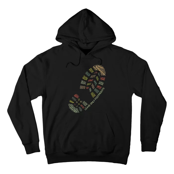 National Parks Shoe Boot Print Leave Only Footprints Vintage Hoodie