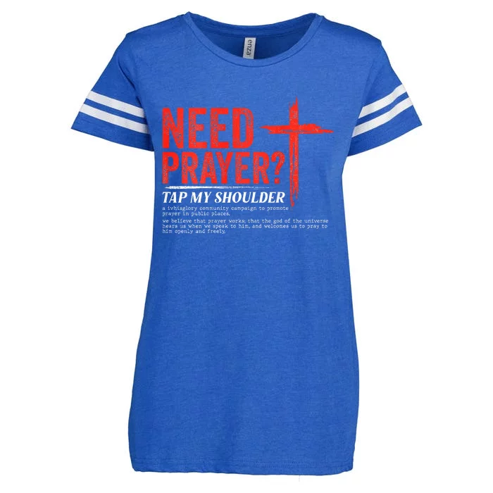 Need Prayer Tap My Shoulder Enza Ladies Jersey Football T-Shirt