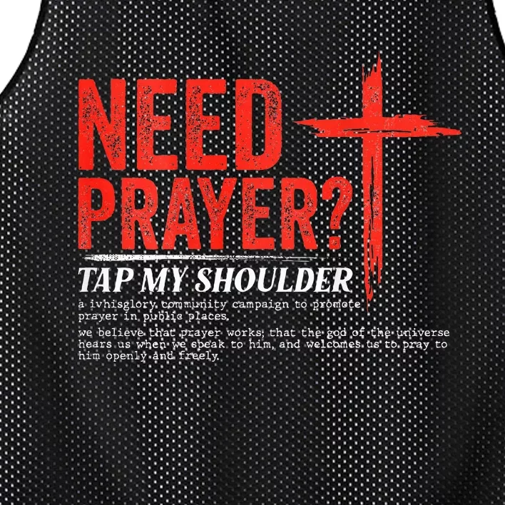 Need Prayer Tap My Shoulder Mesh Reversible Basketball Jersey Tank