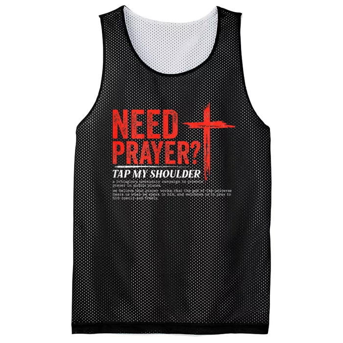 Need Prayer Tap My Shoulder Mesh Reversible Basketball Jersey Tank