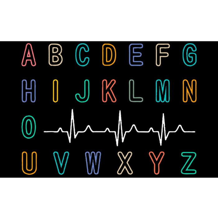 Nurse Pqrst Test AbcS Ekg Strip Alphabet Funny Nurses Jokes Bumper Sticker