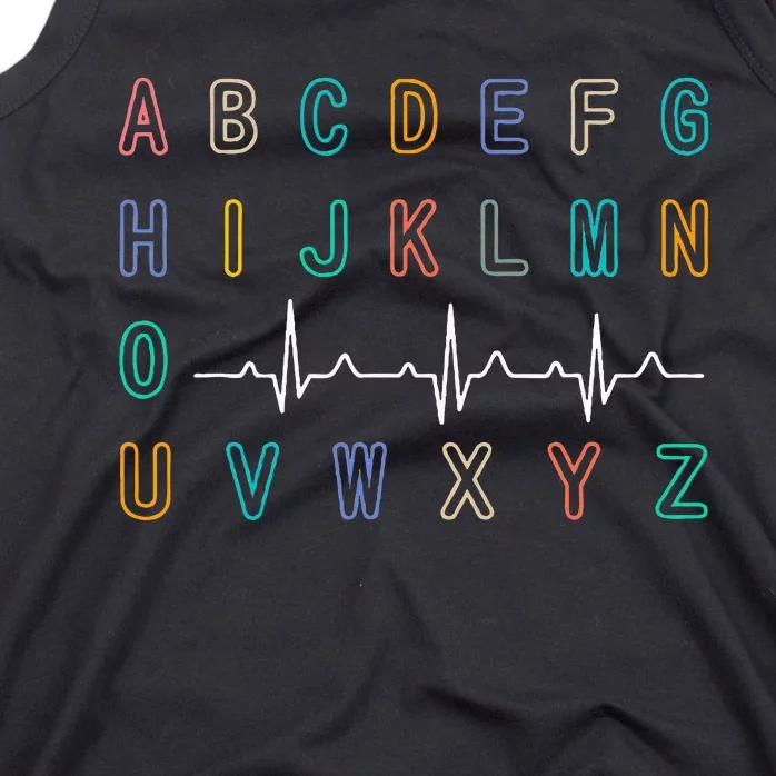 Nurse Pqrst Test AbcS Ekg Strip Alphabet Funny Nurses Jokes Tank Top