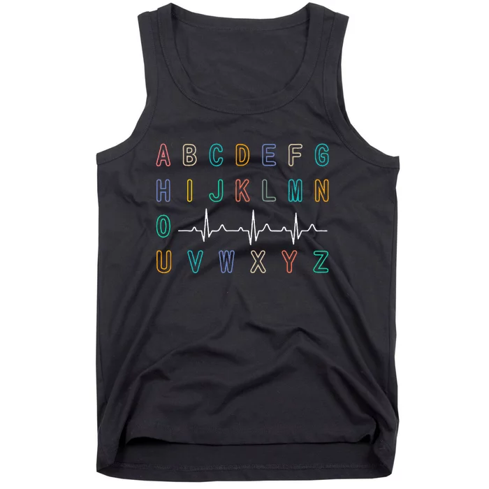 Nurse Pqrst Test AbcS Ekg Strip Alphabet Funny Nurses Jokes Tank Top