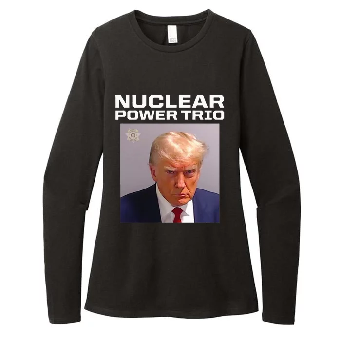 Nuclear Power Trio Criminally Great Riffs Trump Mug Shot Womens CVC Long Sleeve Shirt