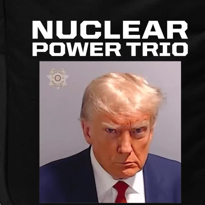 Nuclear Power Trio Criminally Great Riffs Trump Mug Shot Impact Tech Backpack