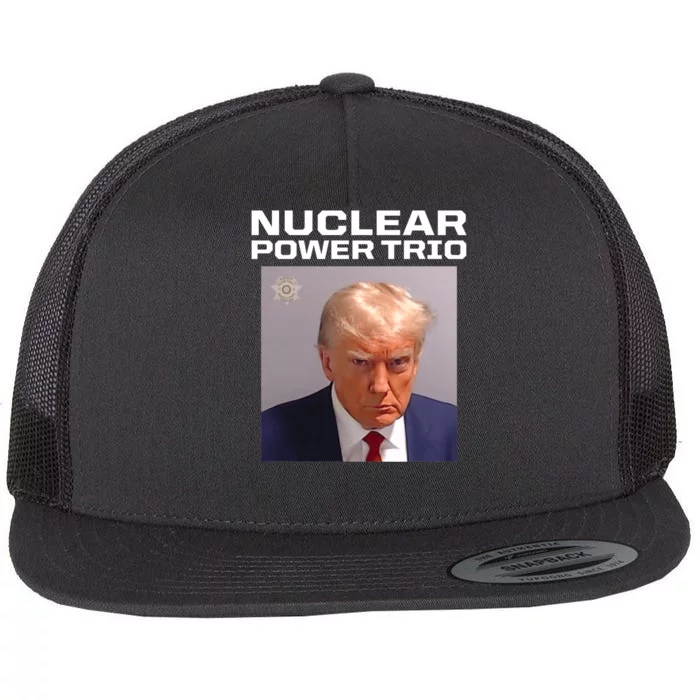 Nuclear Power Trio Criminally Great Riffs Trump Mug Shot Flat Bill Trucker Hat