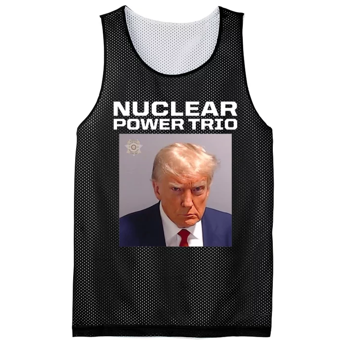 Nuclear Power Trio Criminally Great Riffs Trump Mug Shot Mesh Reversible Basketball Jersey Tank