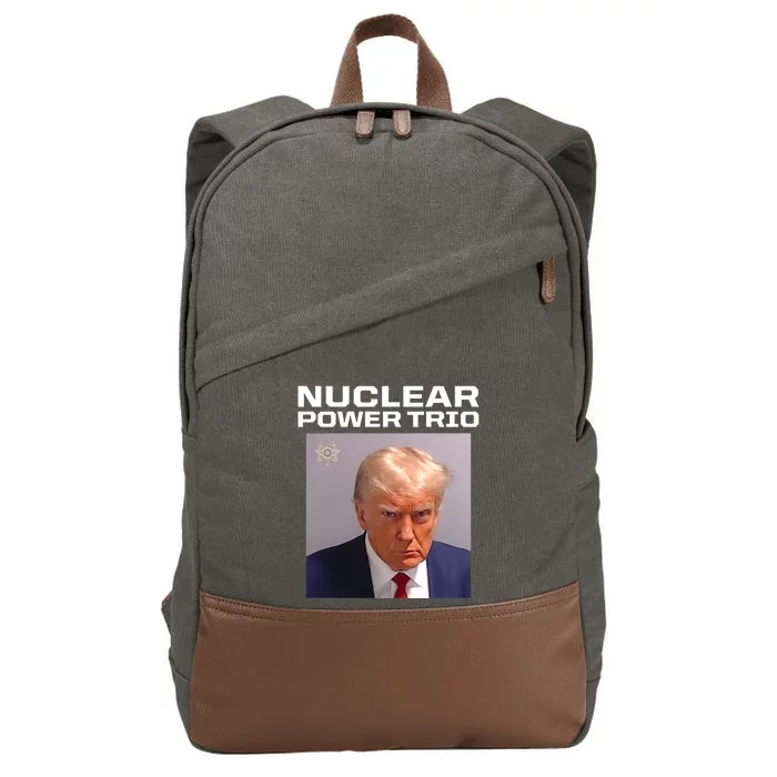 Nuclear Power Trio Criminally Great Riffs Trump Mug Shot Cotton Canvas Backpack