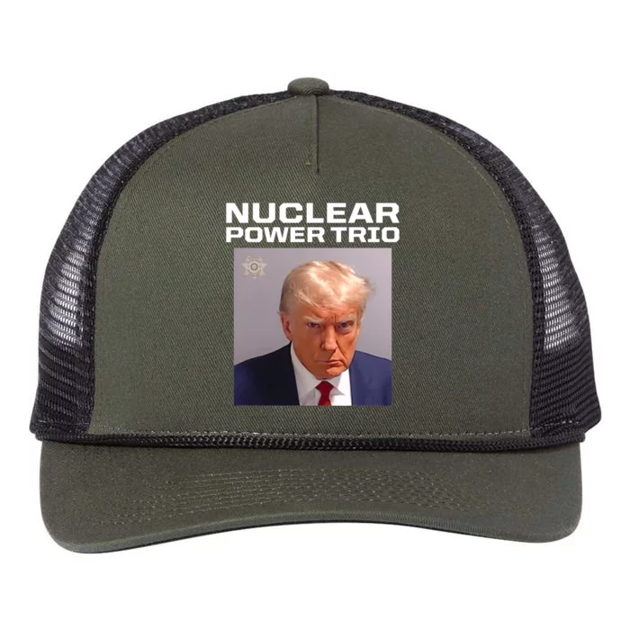 Nuclear Power Trio Criminally Great Riffs Trump Mug Shot Retro Rope Trucker Hat Cap