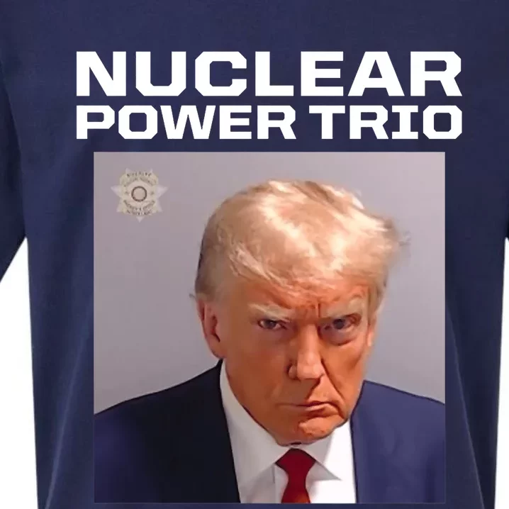 Nuclear Power Trio Criminally Great Riffs Trump Mug Shot Sueded Cloud Jersey T-Shirt