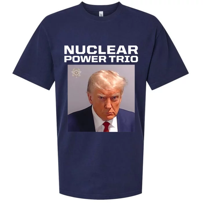 Nuclear Power Trio Criminally Great Riffs Trump Mug Shot Sueded Cloud Jersey T-Shirt