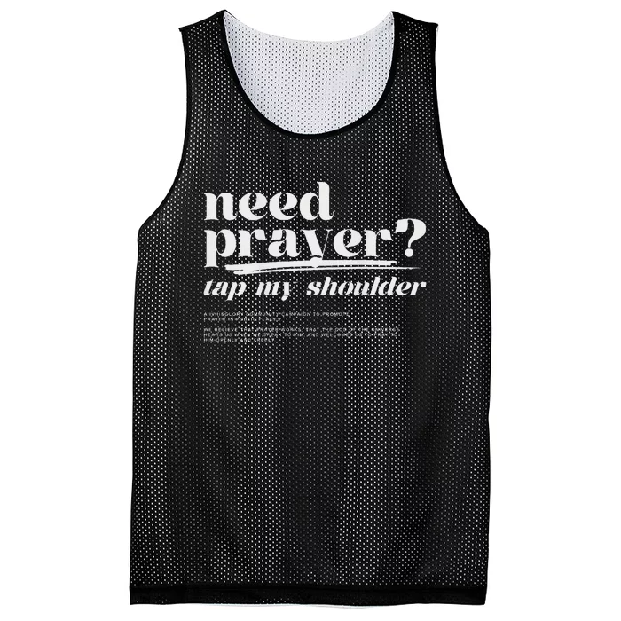 Need Prayer Tap My Shoulder Mesh Reversible Basketball Jersey Tank