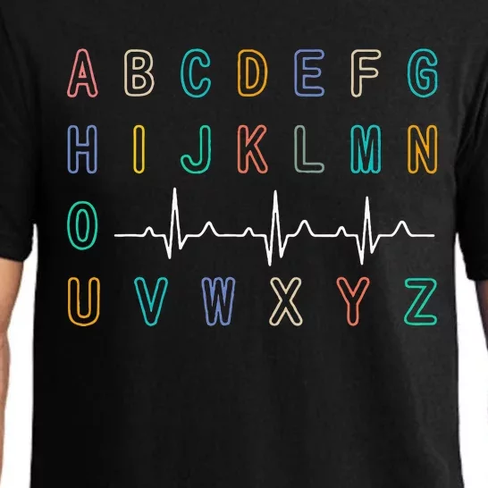 Nurse PQRST Test ABCs Ekg Strip Alphabet Funny Nurses Jokes Pajama Set