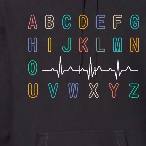 Nurse PQRST Test ABCs Ekg Strip Alphabet Funny Nurses Jokes Premium Hoodie