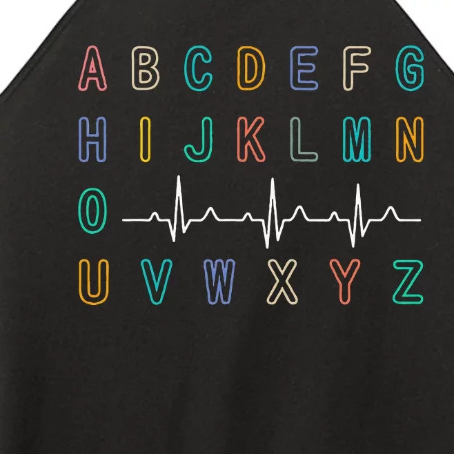 Nurse PQRST Test ABCs Ekg Strip Alphabet Funny Nurses Jokes Women’s Perfect Tri Rocker Tank