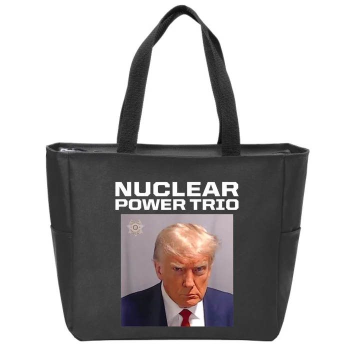 Nuclear Power Trio Criminally Great Riffs Trump Mug Shot Zip Tote Bag