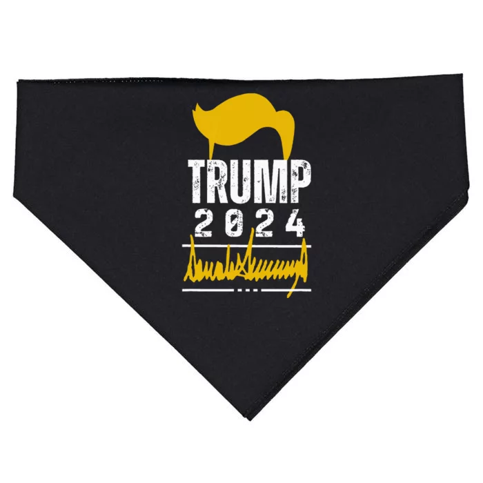 New! President Trump Signature Im Voting For Trump USA-Made Doggie Bandana