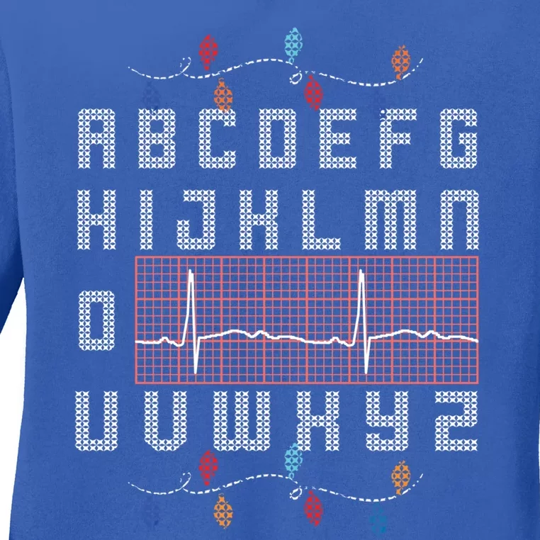 Nurse Pqrst Ugly Christmas Sweater Style Alphabet Abc Meaningful Gift Ladies Long Sleeve Shirt