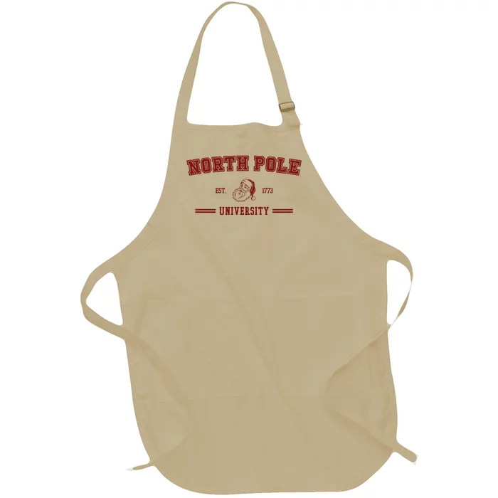 North Pole University Est 1773 Christmas Full-Length Apron With Pocket