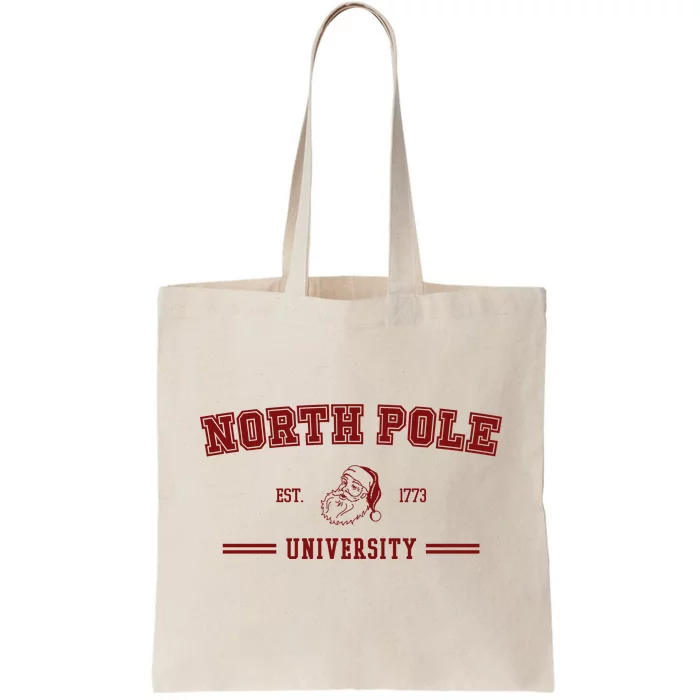 North Pole University Est 1773 Christmas Tote Bag