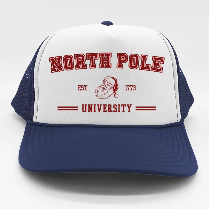 North Pole University Est 1773 Christmas Trucker Hat