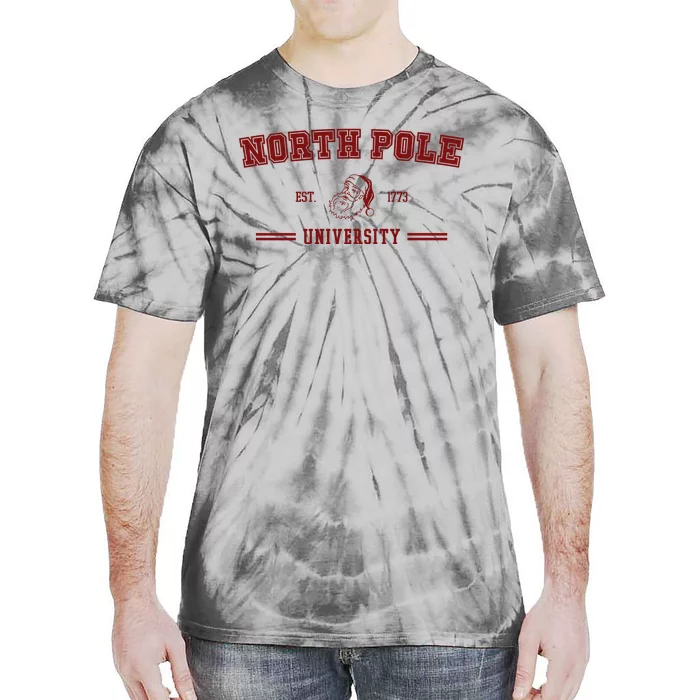 North Pole University Est 1773 Christmas Tie-Dye T-Shirt