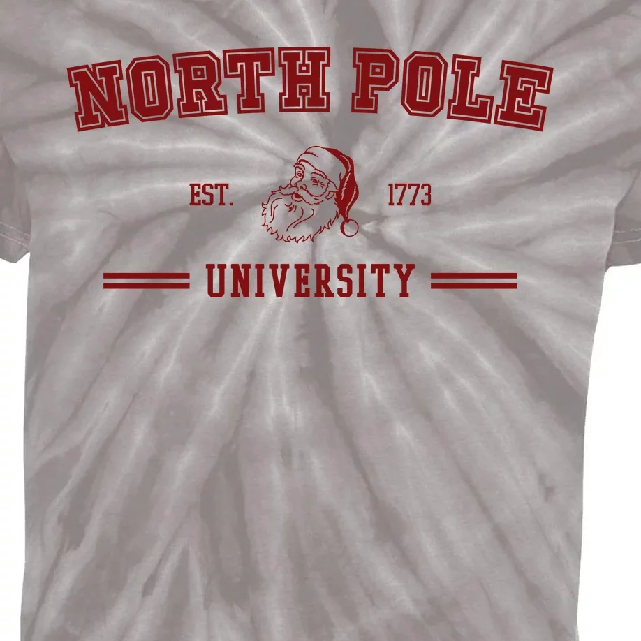 North Pole University Est 1773 Christmas Kids Tie-Dye T-Shirt