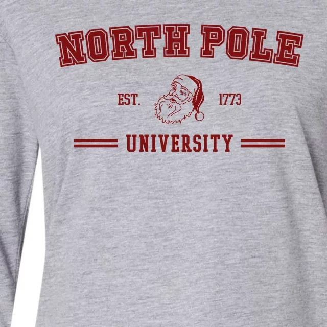 North Pole University Est 1773 Christmas Womens Cotton Relaxed Long Sleeve T-Shirt