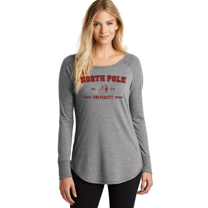 North Pole University Est 1773 Christmas Women's Perfect Tri Tunic Long Sleeve Shirt