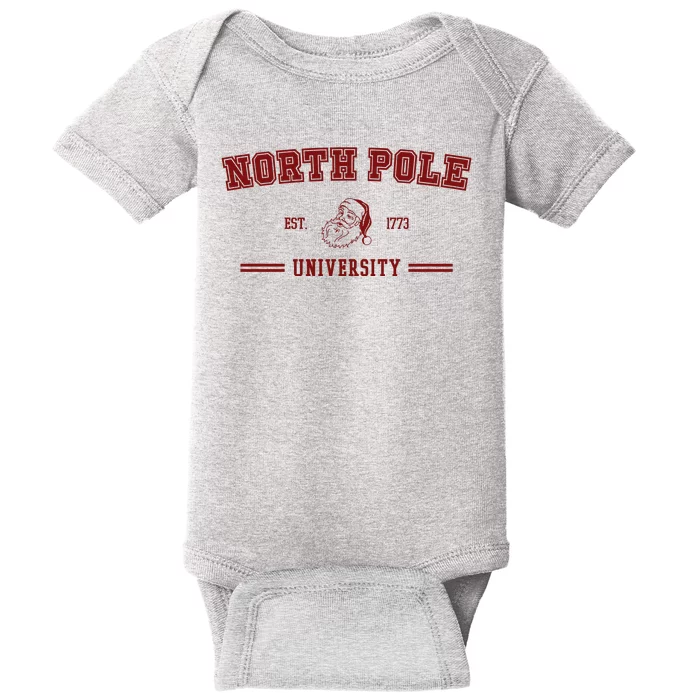 North Pole University Est 1773 Christmas Baby Bodysuit