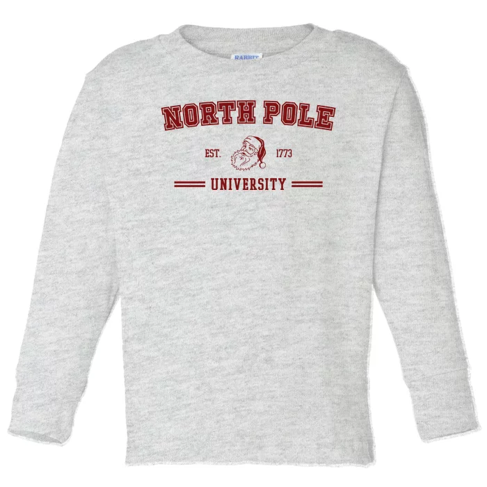 North Pole University Est 1773 Christmas Toddler Long Sleeve Shirt