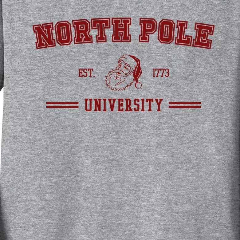 North Pole University Est 1773 Christmas Kids Long Sleeve Shirt