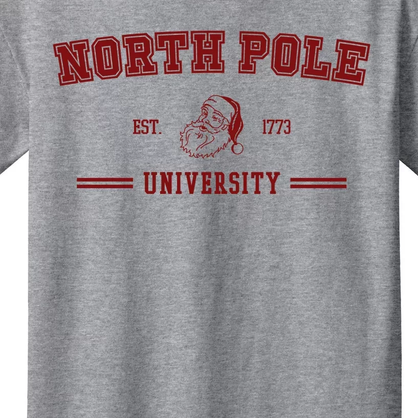 North Pole University Est 1773 Christmas Kids T-Shirt