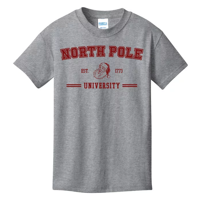 North Pole University Est 1773 Christmas Kids T-Shirt