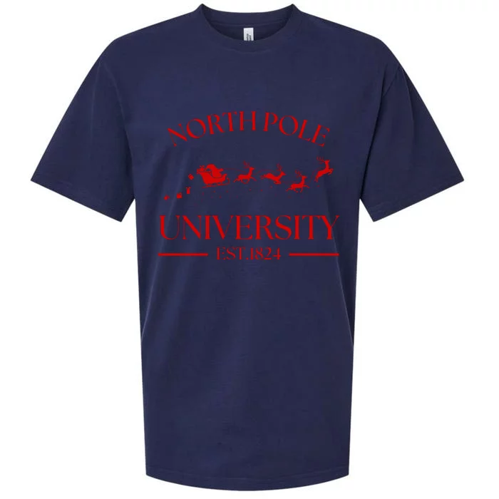 North Pole University Christmas Sueded Cloud Jersey T-Shirt