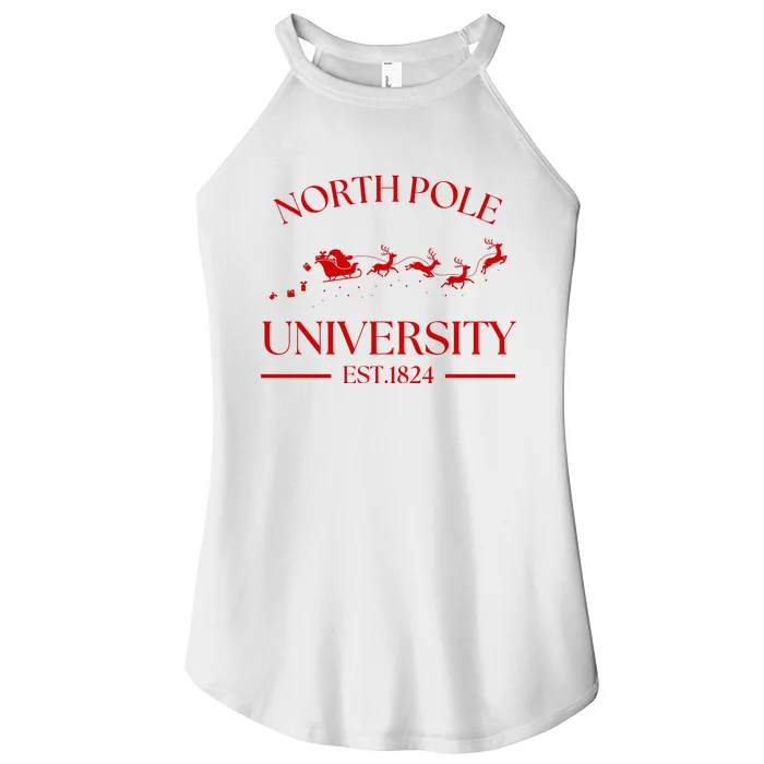 North Pole University Christmas Women’s Perfect Tri Rocker Tank