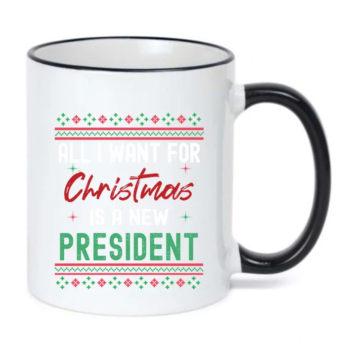 New President Ugly Christmas Sweater Ugly Xmas Sweater Funny Gift Black Color Changing Mug