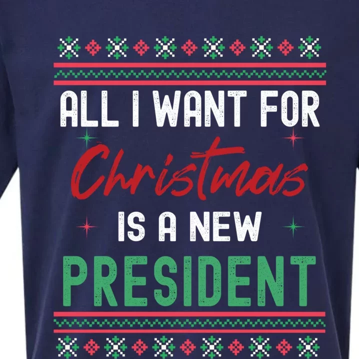 New President Ugly Christmas Sweater Ugly Xmas Sweater Funny Gift Sueded Cloud Jersey T-Shirt