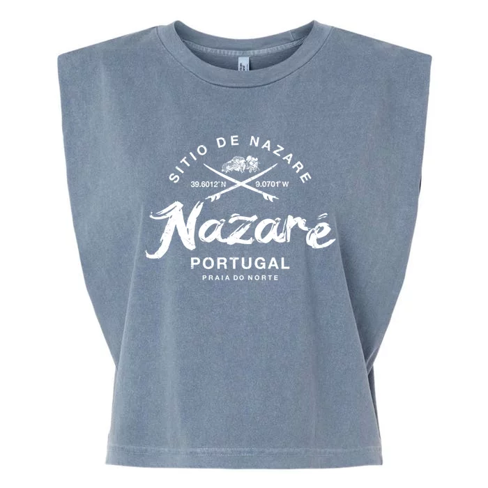 Nazare Portugal Vintage Surfing Gift Garment-Dyed Women's Muscle Tee